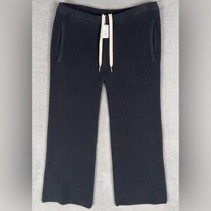 Vwoollo By Shoki Ruebel Cropped Knit Sweatpants Women's Medium Black Pockets NWT